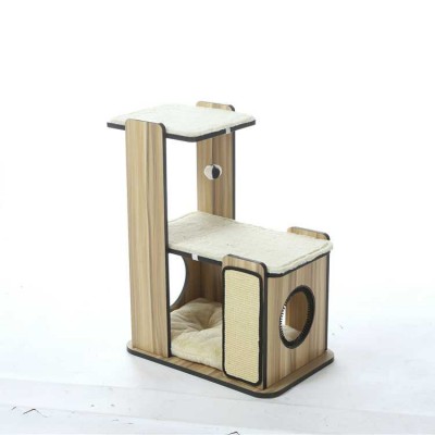 china factory  pet cat wood house,cheap promotion cat scratcher tree cat wood tree